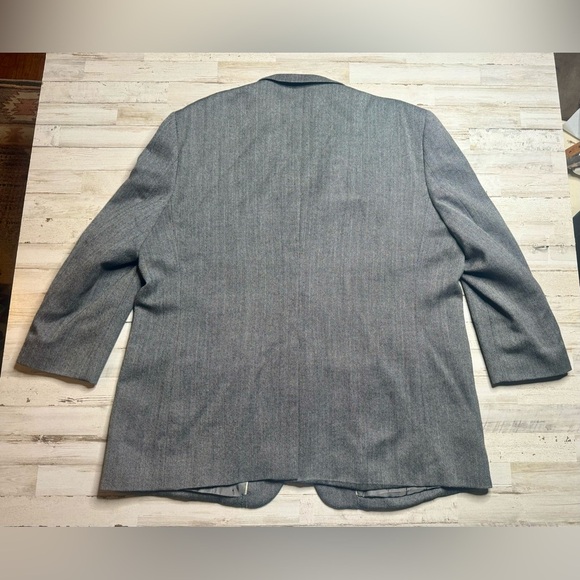 Joseph & Feiss Gold 54L Gray 100% Lambswool Blazer Jacket Sport Coat - Picture 6 of 11